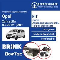 FüR Opel Zafira Life Typ K0 03.2019-Jetzt Ahk Starr +13Pol Spezifisch E-Satz Top