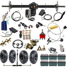 40" Go kart Complete Rear Front Axle kit 72v 1500W Differential Motor 6" Wheels
