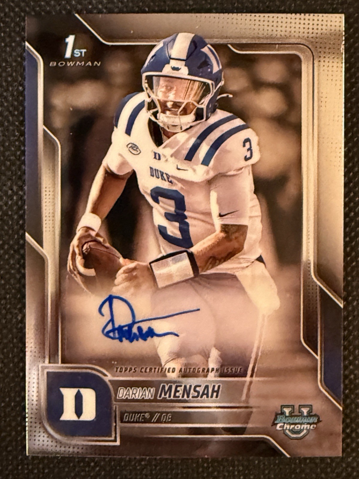 2025 Bowman University Chrome #BCA-DM Darian Mensah Chrome Prospect Auto