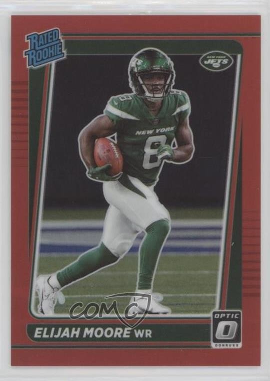 2021 Panini Donruss Optic Rated Rookie Red Prizm 60/99 Elijah Moore #216 05gv
