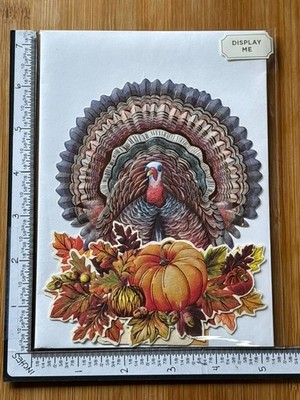 Papyrus Greeting Card Happy Thanksgiving Turkey Day Display Me Posable Pumpkin