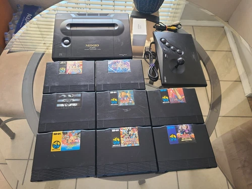 Neo Geo Console 6 Video Game Lot Contoller Rare Crossed Swords