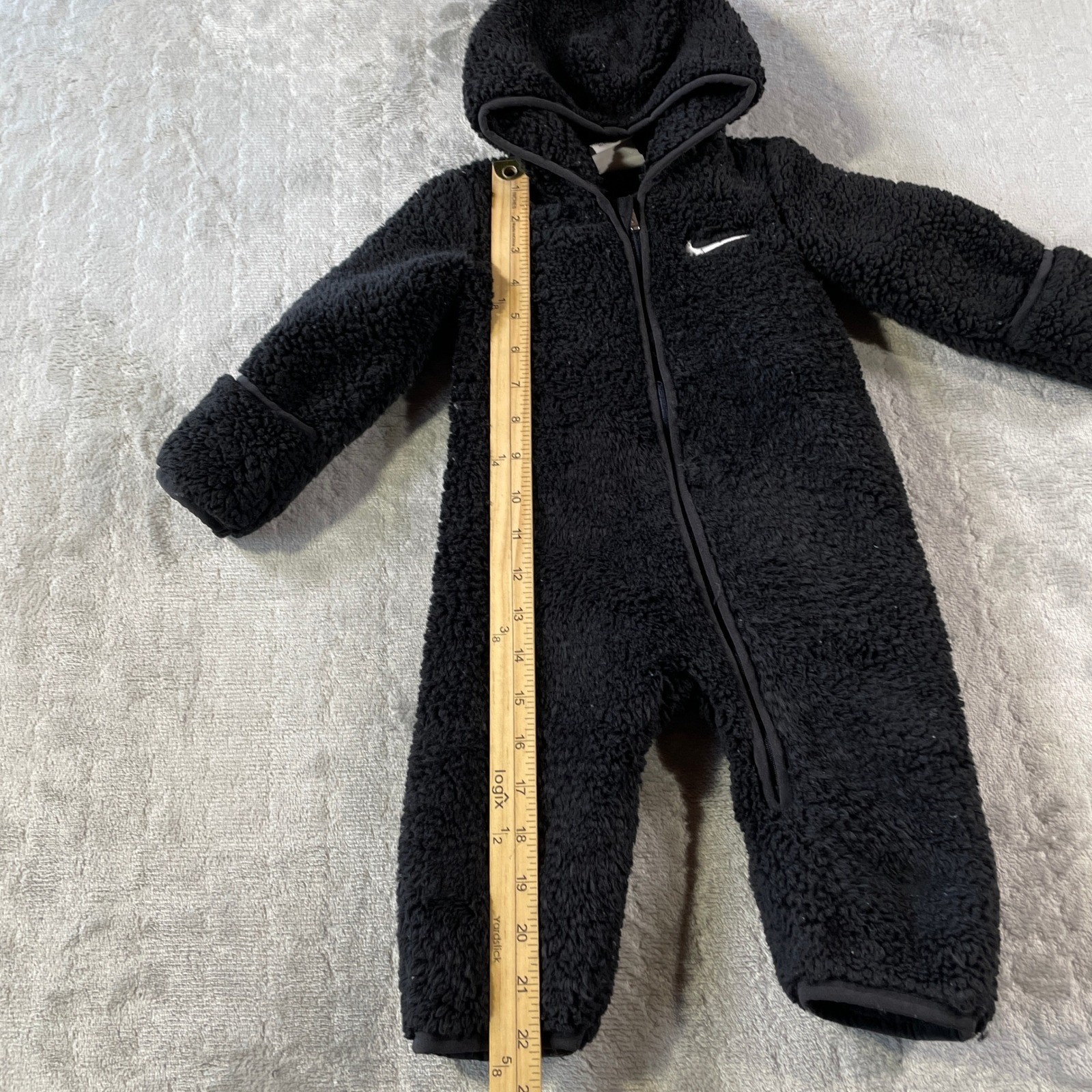 SACAI X NIKE Nike Tuta Pagliaccetto Bambino 6M Nero Sherpa Pile Cappuccio Completo Invernale