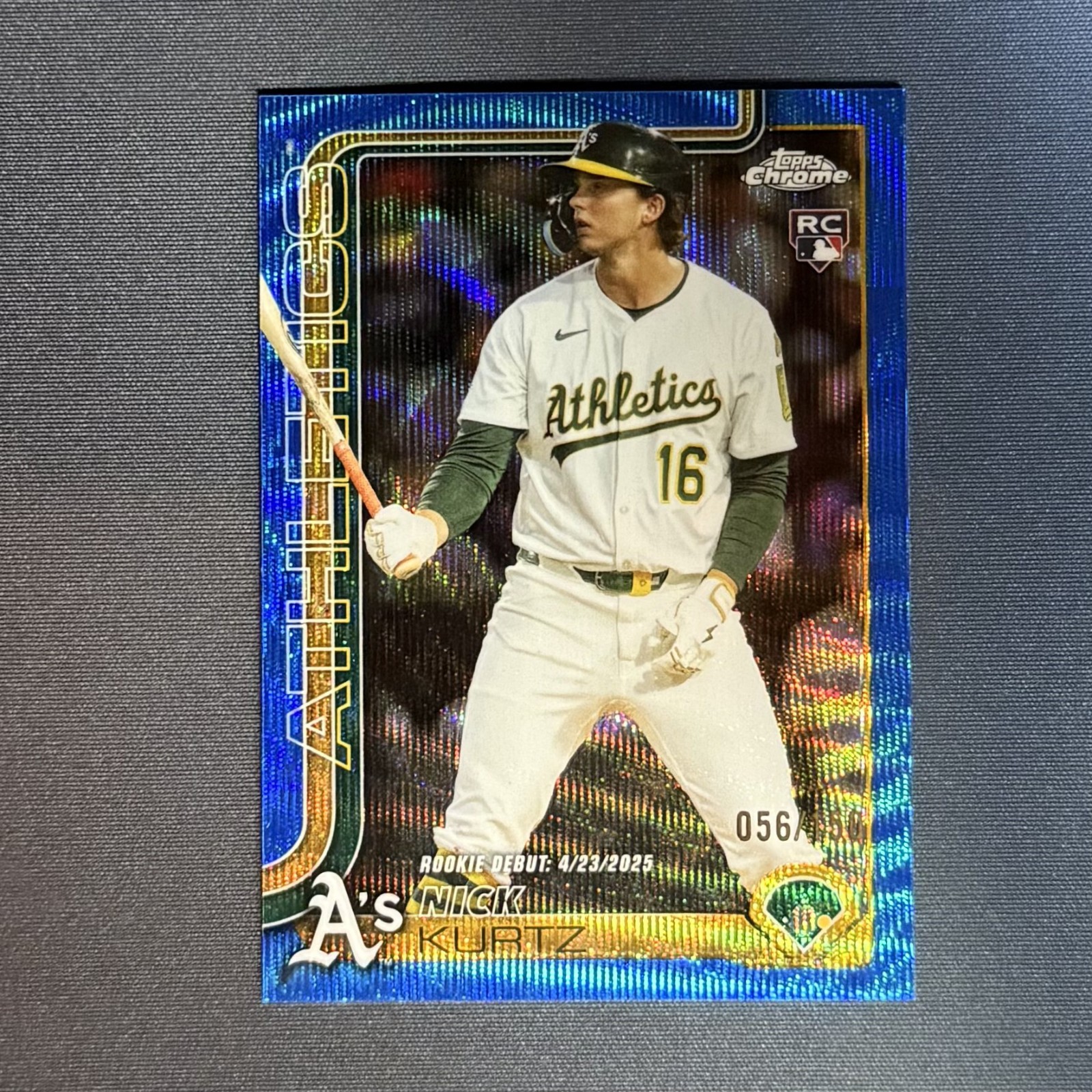 2025 Topps Chrome Update Nick Kurtz #USC180 Blue Wave /150 Rookie RC