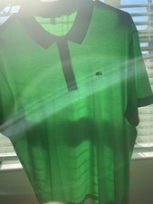 Lacoste Men's Light Green Polo Shirt Size 6 Short Sleeve Cotton Breathable Logo
