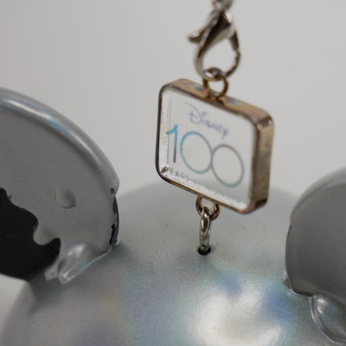 2023 Disney Parks 100 Years Mickey Mouse Ear Hat Silver Drip Christmas Ornament - Picture 13 of 14