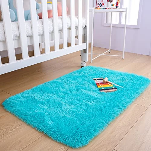  Fluffy Bedroom Rug Plush Fuzzy Rugs for Kids Room Living Room, Soft Shaggy  - Image 3 of 4
