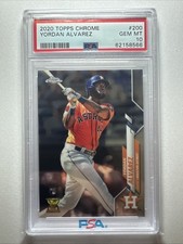 2020 Topps Chrome Yordan Alvarez RC Card #200 Rookie PSA 10 GEM MT! Astros!