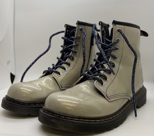 Doc MARTENS Boots Shoes 1460 J Grey Sparkle Women s/Girls Size 5