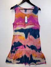 Caribbean Joe NWT Tie Dye Ruffle Hem Tank Dress Size Large Beach Resortwear