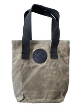 Duluth Pack Tote Bag Womens Small Brown Waxed Canvas Logo Patch Made In USA