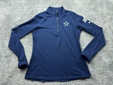 Dallas Cowboys Pullover Womens Medium Blue NFL Football Dri-FIT Quarter Zip Nike