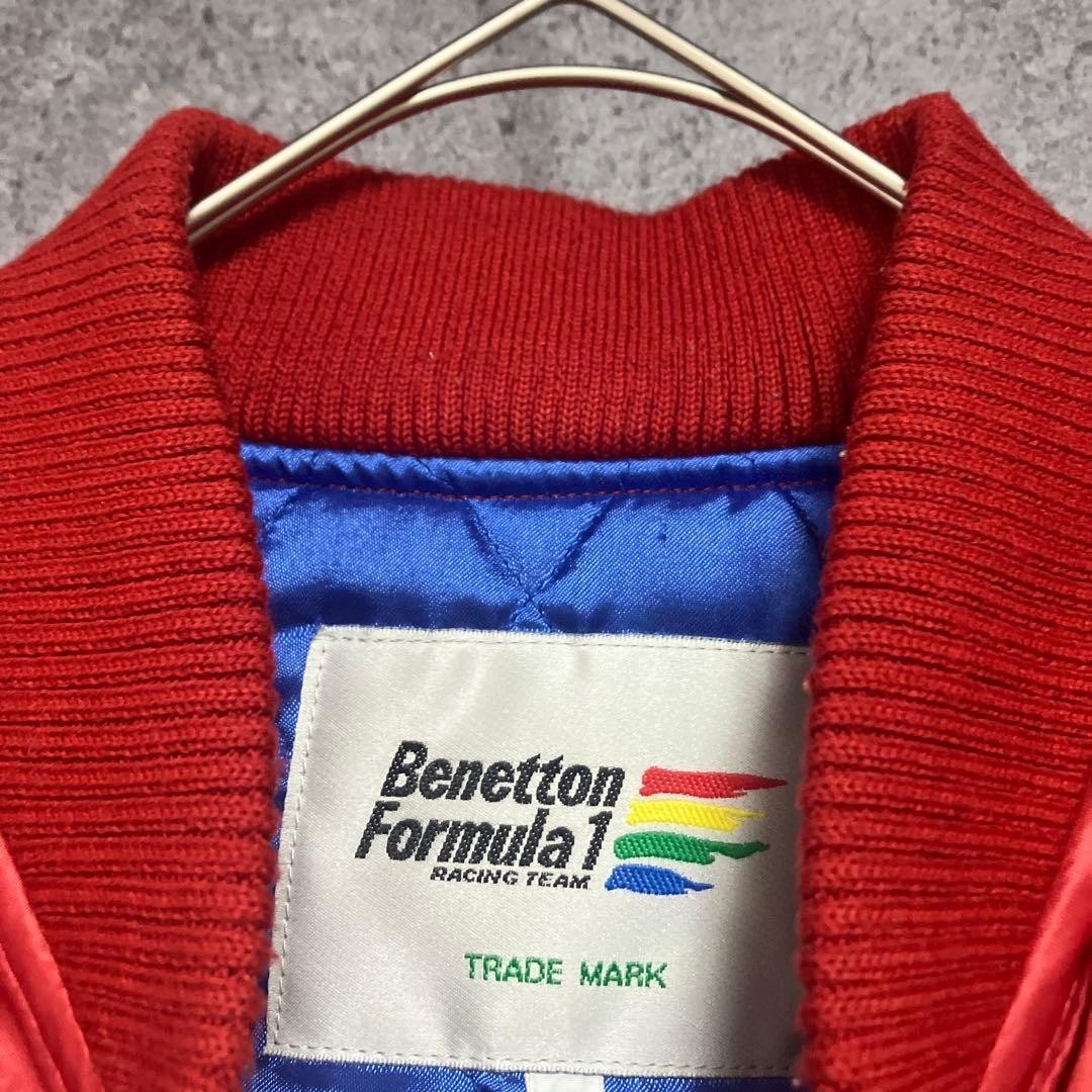 Old Clothes Vintage 80S Benetton F1 Varsity Jacket No.sj1459 Red Size 48 From JP image 8