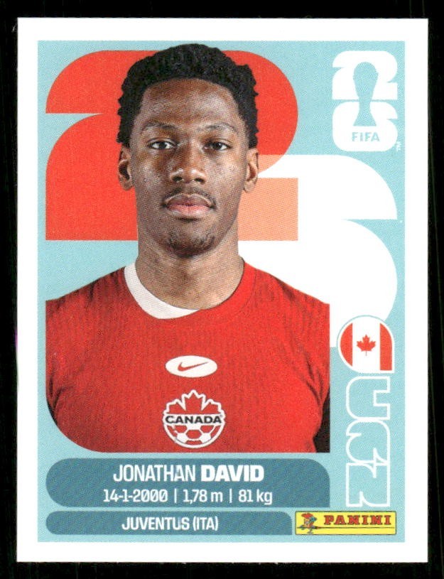 2026 USA Fifa World Cup Panini Sticker JONATHAN DAVID Canada CAN20