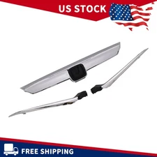 For 2018-2020 Honda Accord Sedan Front Upper Grille Grill Chrome W/Molding 3pc