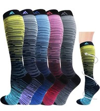 Graduated Compression Socks for Women Men 20-30mmhg Knee High Socks. 5 Pair