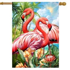 Briarwood Lane Flamingo Pair House Flag