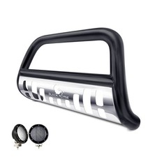 Black Horse Bull Bar Brush Guard W5.3led Black Fits 2006-2014 Honda Ridgeline Black Horse Bull Bar Brush Guard W5.3led Black Fits 2006-2014 Honda Ridgeline