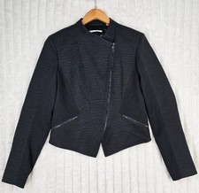 T Tahari Black Long Sleeve Zip Closure With Pockets Women s Blazer Size 6
