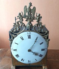 MOUVEMENT D HORLOGE COMTOISE MENSUELLE TRES RARE FRONTON