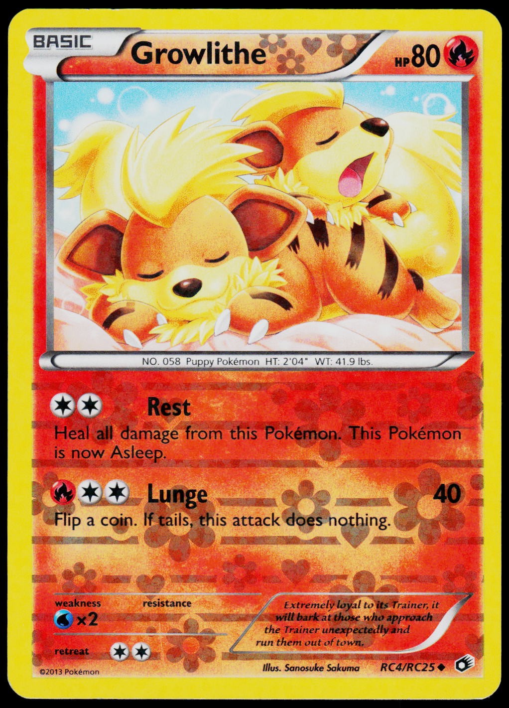 Growlithe RC4 Legendary Treasures: Radiant Collection - Rare Pokemon Holo LP