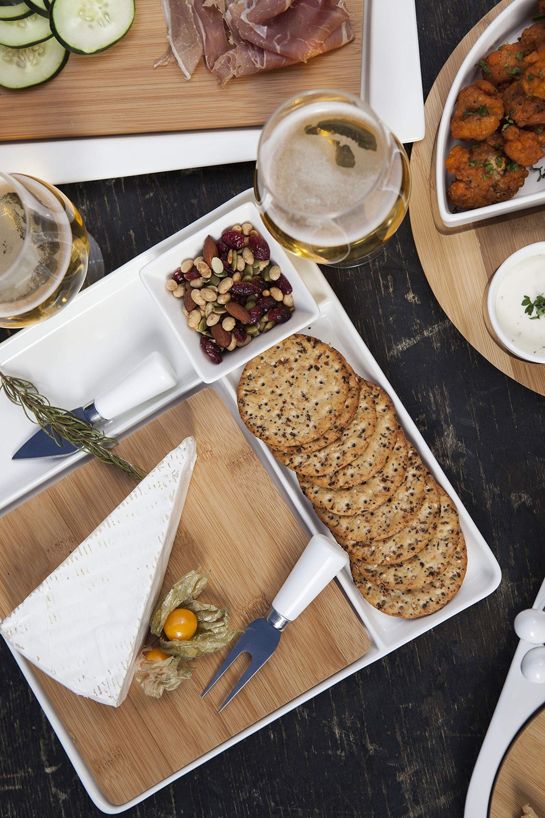 TOSCANA - a brand Peninsula Cutting Board & Serving Tray, Cheese Board, Charc...