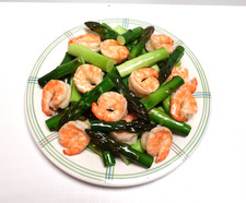 Fake Food Sample Shrimp and Asparagus Chinese Dish From Japan