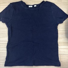 Gap Kids Navy Dark Blue Ribbed T Shirt Size XL Girls 12-14