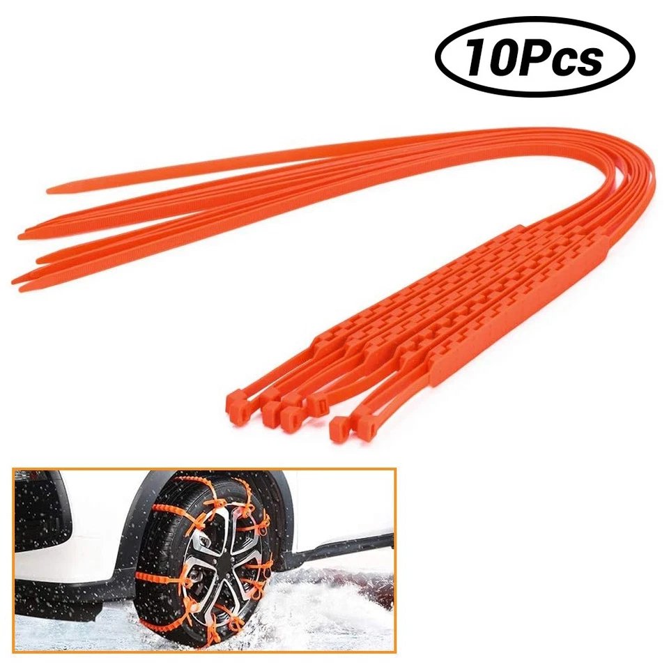 Cadena de nieve para neumáticos 10 piezas coche para camión SUV antideslizante invierno calidad conducción fangosa H Foto 3 de 4