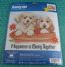 Janlynn Cross Stitch Kit Happiness Is Being Together Dogs Puppies Cute  195-060