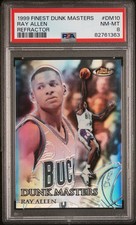 1999 Topps Finest Dunk Masters Refractor Ray Allen /150 PSA 8 #DM10 Bucks