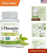 L-Theanine 200mg - 120 Vegetarian Capsules for Stress Relief  Calmness