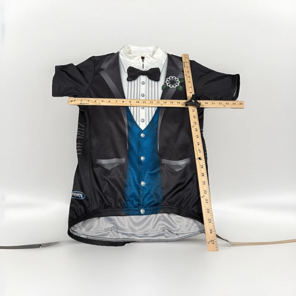 Camiseta deportiva de ciclismo Primal para hombre grande gris azul esmoquin 1/2 cremallera manga corta polietileno (A11) Foto 2 de 4