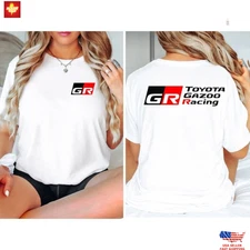 Toyota GR Gazoo Racing Logo Tshirt Front and Back Unisex White Tee T-Shirt S-5XL
