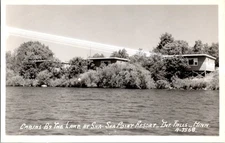 Cabins By Lake Sha-Sha Point Resort International Falls Minnesota RPPC Postcard