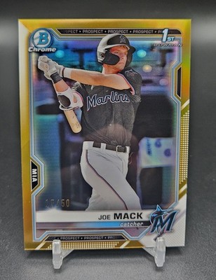 Joe Mack 2021 Bowman Draft Chrome 1st Gold Refractor /50 SP