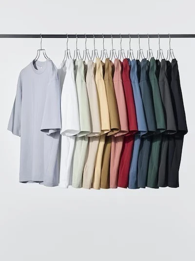 T-shirt oversize en coton Uniqlo U AIRism col faux demi-manches Japon neuf - Photo 1/1