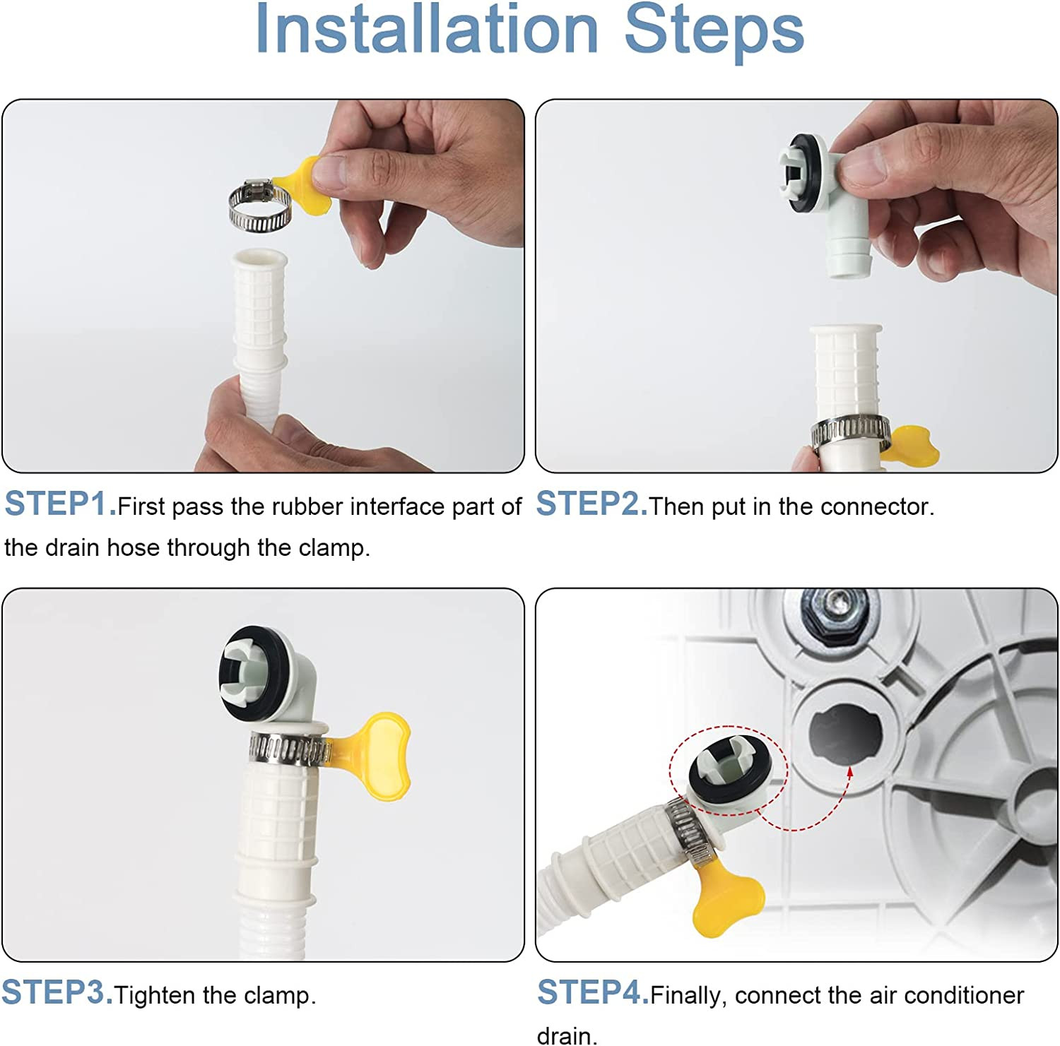 HOXHA 5 Ft Air Conditioner Drain Hose Kit Plastic Tubing for AC Condensate Flexi