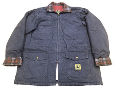 Berne Heavy Work Duck Canvas Chore Coat Jacket Womens Large Blue Outdoor