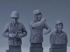 1/35 Resin Figure WWII US Tank Crew 3 Figures Unpainted Unassembled