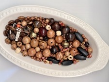 Lot Of Wooden Beads For Jewelry Design Beading Variety Of Sizes  Colors Craft