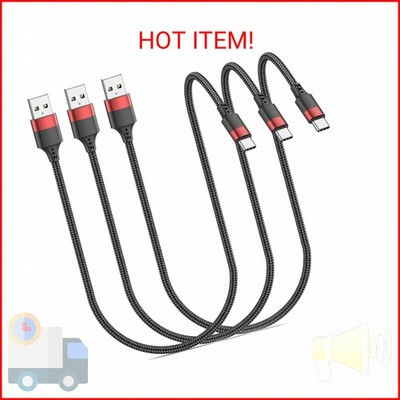Vienceen 1.5 FT USB C Cable, Short USB to USB C Cord [18 inch, 3 Pack] Braided U
