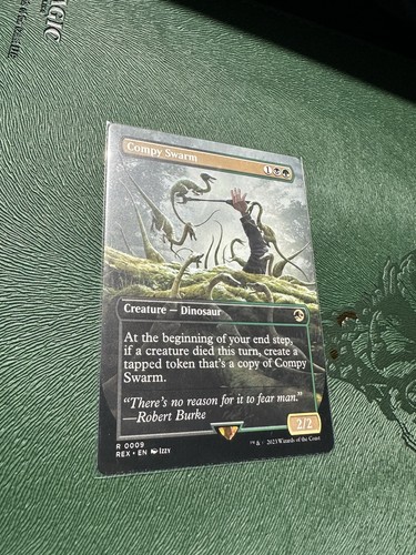 Magic: The Gathering mtg Compy Swarm Borderless Jurassic World Collection REX