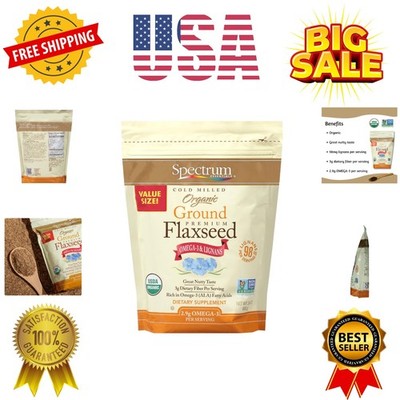 Essentials Organic Ground Flaxseed, Gluten Free, 24 Oz