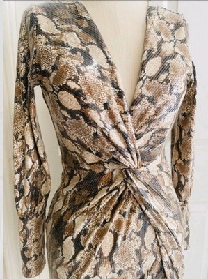 snake skin bodycon dress Privy Print Sequin V-Neck Long Sleeve Short M Crafted from high pfseasonalfashion_h25 Cindy Lou Who Wearing Girl Dress:6-9 months