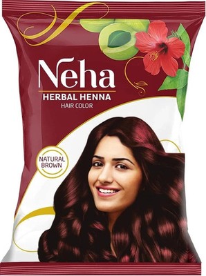 Neha Herbals Henna Haarfarbe für alle Haartypen je 15 g 10er Set