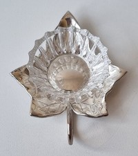 Sehr sch&ouml;ne versilberte WMF Salzmenage - Blatt mit Glassch&auml;lchen um 1950