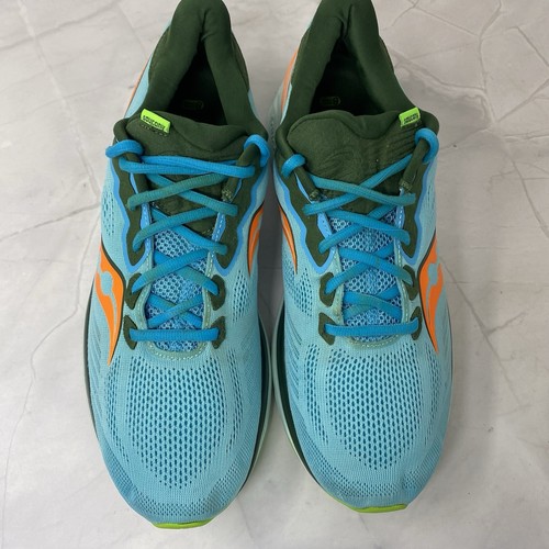 Chaussures de course à pied athlétique bleu Saucony Ride 14 homme taille 12 M (D) baskets - Photo 4/11