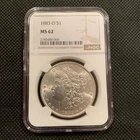 1883-O U.S. MORGAN SILVER DOLLAR - MS 62 - NGC GRADED!