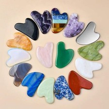 Natural Stone Gua Sha Facial Massage Tool Rose Quartz Amethyst Face Care Scrapin